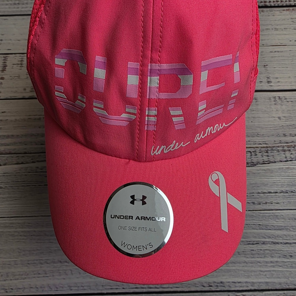 Under Armour Womens Power In Pink Cure Breast Cancer Awareness Hat HeatGear New - Picture 5 of 10